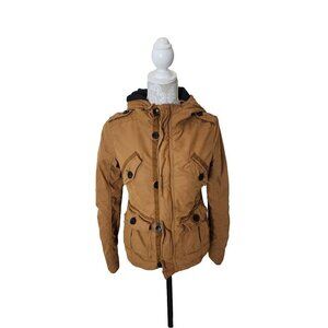 Aritzia TNA Platoon Womens Medium Brown Military Style Quilted Jacket Coat XS